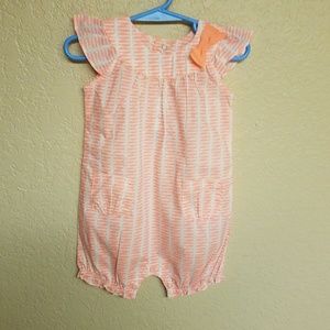 NWT Carter's -girls, orange and white onesie